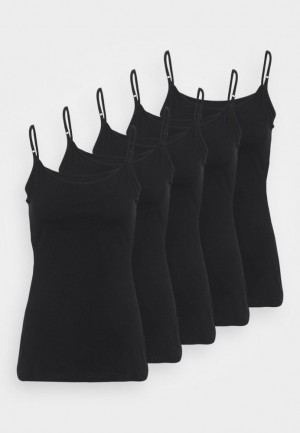 Anna Field 5 Pack Top T-shirts Dames Zwart | 3901-SHMTF