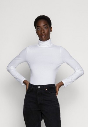 Anna Field Basic Roll Neck Long Sleeves Top T-shirts Dames Wit | 0134-LCUTK