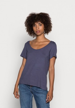 Anna Field Basic T Shirt T-shirts Dames Blauw | 9176-OQLAR