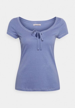 Anna Field Basic T Shirt T-shirts Dames Blauw | 7619-MUNPR