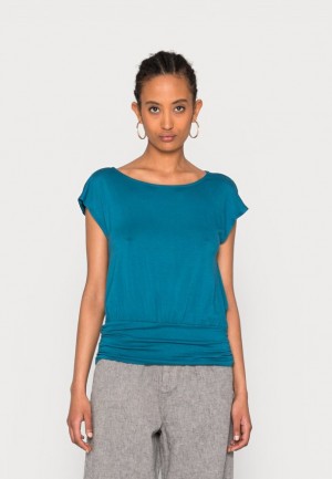 Anna Field Basic T Shirt T-shirts Dames Blauw | 6908-DUARZ