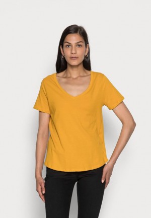 Anna Field Basic T Shirt T-shirts Dames Geel | 3094-BDNYW