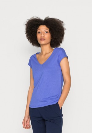 Anna Field Basic T Shirt T-shirts Dames Koningsblauw Blauw | 6538-MEDCN