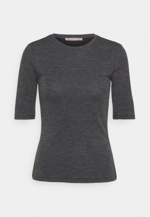 Anna Field Basic T Shirt T-shirts Dames Lichtgrijs | 5426-KRESA