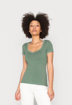 Anna Field Basic T Shirt T-shirts Dames Lichtgroen | 1978-EUYXA