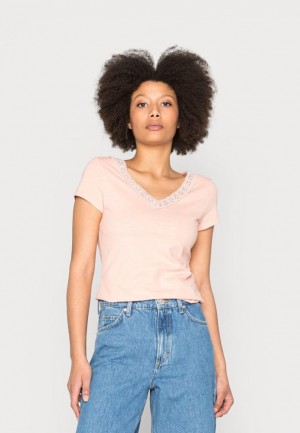 Anna Field Basic T Shirt T-shirts Dames Lichtroze | 6751-SBWUL