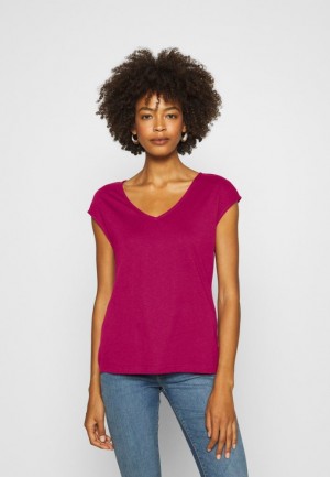 Anna Field Basic T Shirt T-shirts Dames Roze Rood | 4285-NESWJ