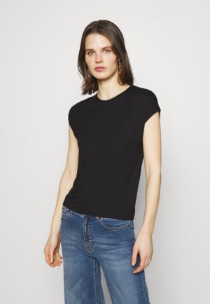 Anna Field Basic T Shirt T-shirts Dames Zwart | 6901-WTUQS