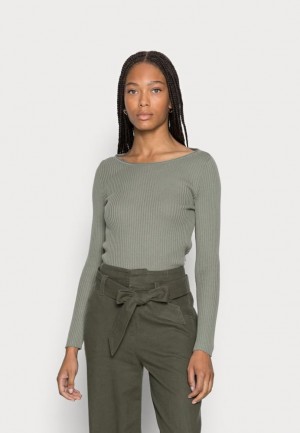 Anna Field Boatneck Jumper Jumper Pullover Dames Groen | 4601-YSJFZ