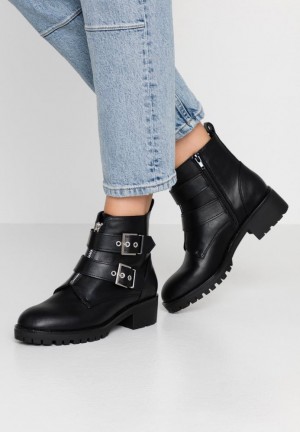 Anna Field Cowboy Biker Ankle Boot Enkellaarzen Dames Zwart | 5172-WNOGB