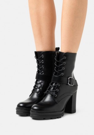 Anna Field High Hak Ankle Boots Enkellaarzen Dames Zwart | 3651-VKPFJ