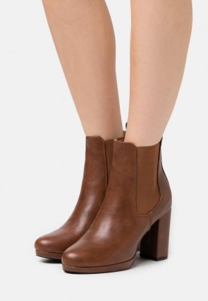 Anna Field High Hak Ankle Boots Enkellaarzen Dames Bruin | 0532-NQYWZ