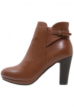 Anna Field High Hak Ankle Boots Enkellaarzen Dames Bruin | 8327-ELYGC