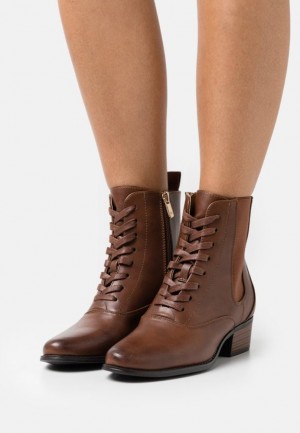 Anna Field Kanten Up Ankle Boots Enkellaarzen Dames Bruin | 1267-FUHIG