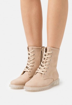 Anna Field Kanten Up Ankle Boots Enkellaarzen Dames Beige | 6723-ZASNI