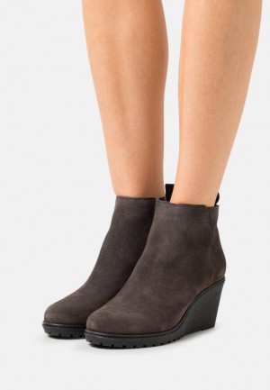 Anna Field Leren Ankle Boots Enkellaarzen Dames Grijs | 3591-RDUQN