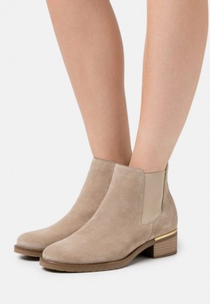 Anna Field Leren Ankle Boots Enkellaarzen Dames Beige | 3482-FZMSQ