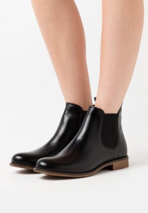 Anna Field Leren Ankle Boots Enkellaarzen Dames Zwart | 1748-MKUIN