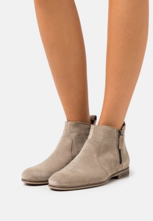 Anna Field Leren Ankle Boots Enkellaarzen Dames Beige | 0592-DJANL