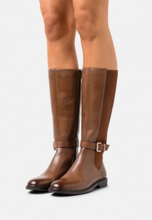 Anna Field Leren Boots Laarzen Dames Bruin | 6025-VWSUM