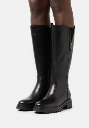 Anna Field Leren Boots Laarzen Dames Zwart | 8653-JUQBC