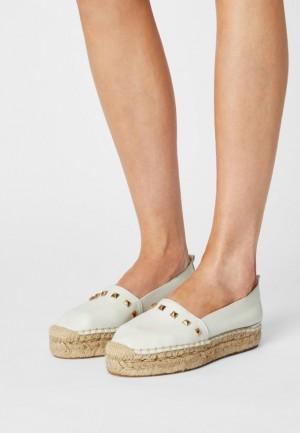 Anna Field Leren Espadrilles Laag Schoenen Dames Wit | 4025-LKNJS