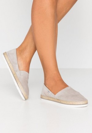 Anna Field Leren Espadrilles Laag Schoenen Dames Grijs | 9037-AEJXB