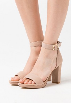 Anna Field Leren High Hak Sandals Sandalen Dames Beige | 5701-DLHOR