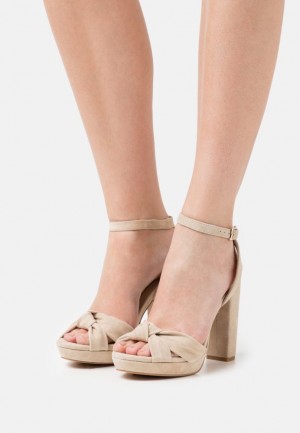 Anna Field Leren High Hak Sandals Sandalen Dames Beige | 9150-NJAXU