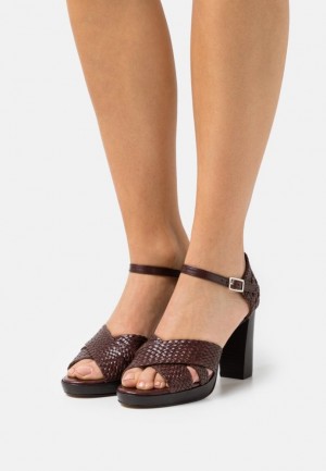 Anna Field Leren High Hak Sandals Sandalen Dames Bruin | 7192-AWKEP