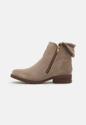 Anna Field Leren Klassieke Ankle Boots Enkellaarzen Dames Beige | 4160-WZSKB