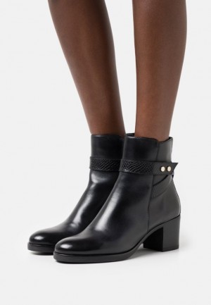 Anna Field Leren Klassieke Ankle Boots Enkellaarzen Dames Zwart | 2758-SLAIJ