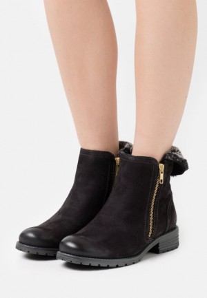 Anna Field Leren Klassieke Ankle Boots Enkellaarzen Dames Zwart | 0812-KAQTR