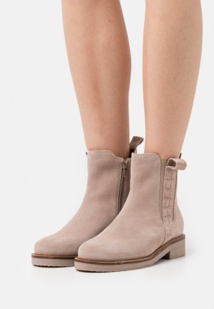 Anna Field Leren Klassieke Ankle Boots Enkellaarzen Dames Beige | 7381-KOYNP