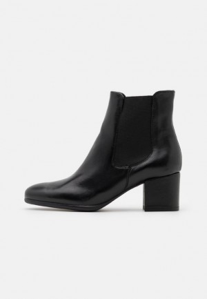 Anna Field Leren Klassieke Ankle Boots Enkellaarzen Dames Zwart | 6750-HVGND