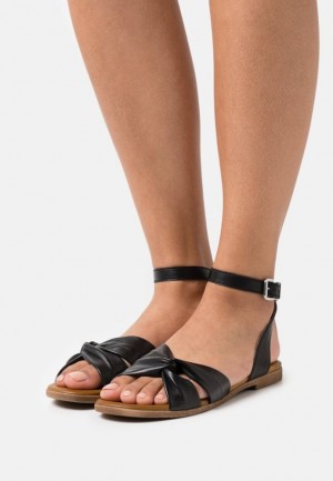 Anna Field Leren Sandals Sandalen Dames Zwart | 0817-ROTBU