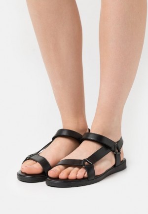 Anna Field Leren Sandals Sandalen Dames Zwart | 8071-LONJP