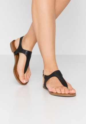 Anna Field Leren T Bar Sandals Sandalen Dames Zwart | 0726-JSFLX