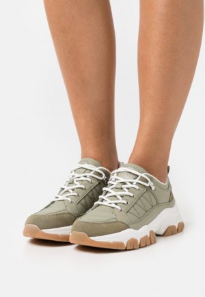 Anna Field Leren Trainers Sneakers Dames Lichtgroen | 0971-AWFEV