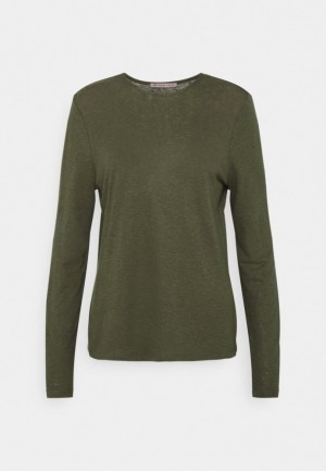 Anna Field Long Sleeved Top T-shirts Dames Olijfgroen | 3482-CGSUA