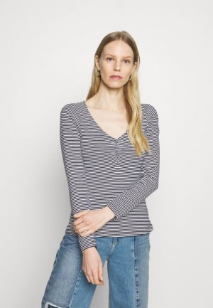 Anna Field Long Sleeved Top T-shirts Dames Donkerblauw | 6024-YLXPB