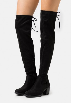 Anna Field Over The Knee Boots Laarzen Dames Zwart | 3649-BOFPD