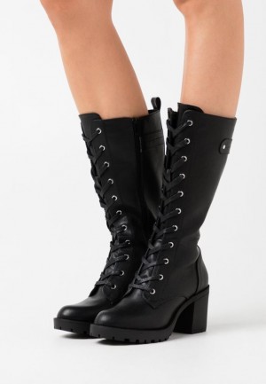 Anna Field Platform Boots Laarzen Dames Zwart | 4753-TXUIG