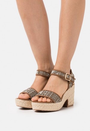 Anna Field Platform Sandals Sandalen Dames Beige | 0581-EXRBM