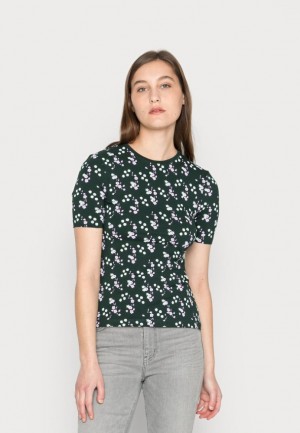 Anna Field Print T Shirt T-shirts Dames Groen | 8935-NATSI