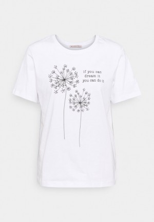 Anna Field Print T Shirt T-shirts Dames Wit | 4128-SUWIF