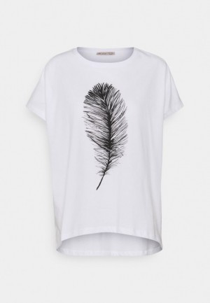 Anna Field Print T Shirt T-shirts Dames Wit | 1539-HWILU