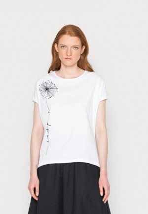 Anna Field Print T Shirt T-shirts Dames Wit | 5941-GHKZJ