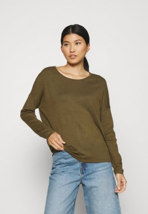 Anna Field Relaxed Boot Neck Jumper Pullover Dames Olijfgroen | 1024-WUJRG