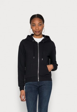 Anna Field Slim Fit Sweat Jacket Zip Up Sweatshirt Cardigan Dames Zwart | 8960-QUHBF